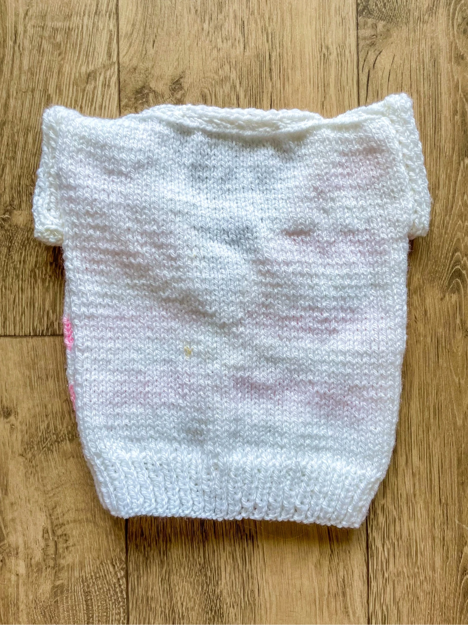 Lot of handmade white and pink striped baby girl vests size 3 months – photo 9